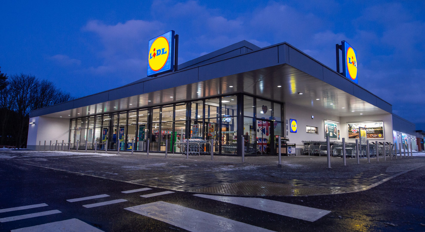 Lidl store at night