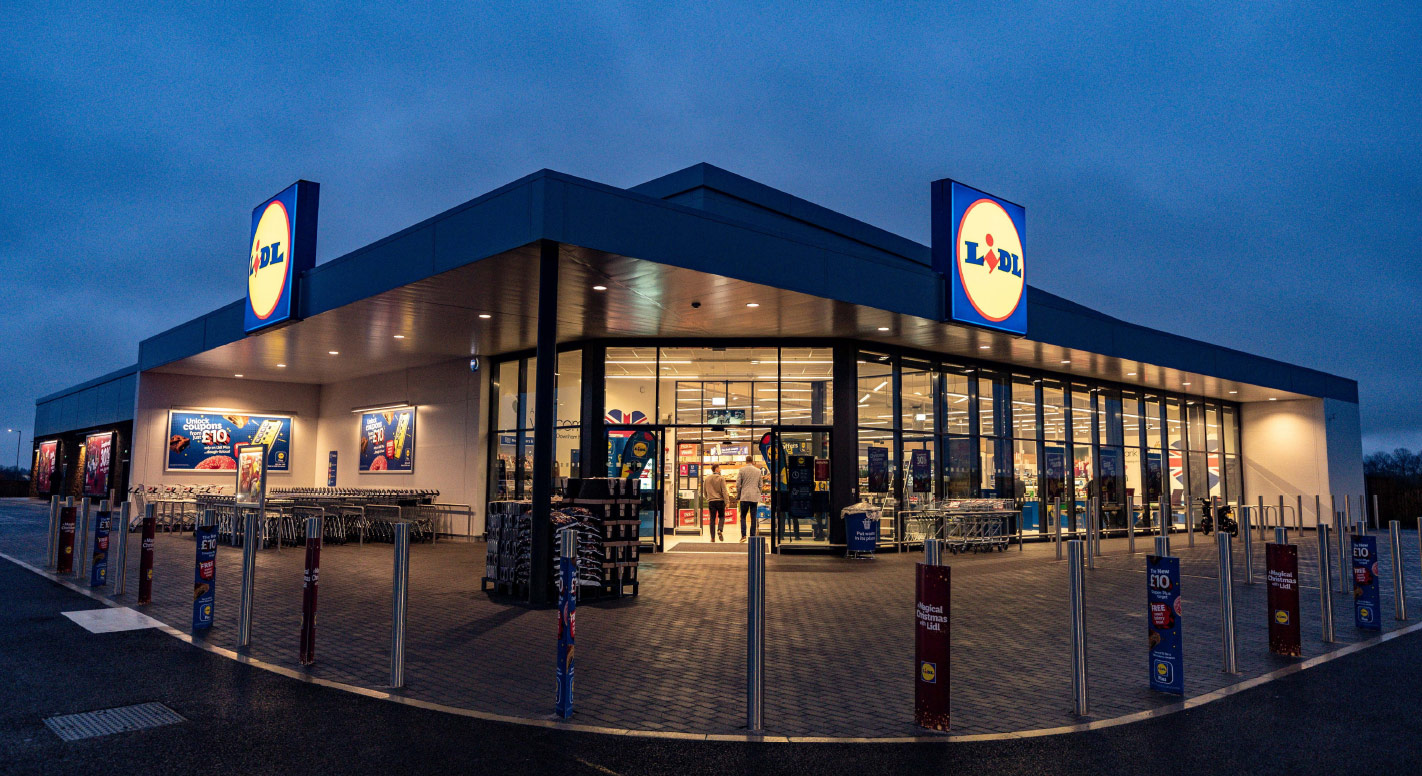 Lidl store at night