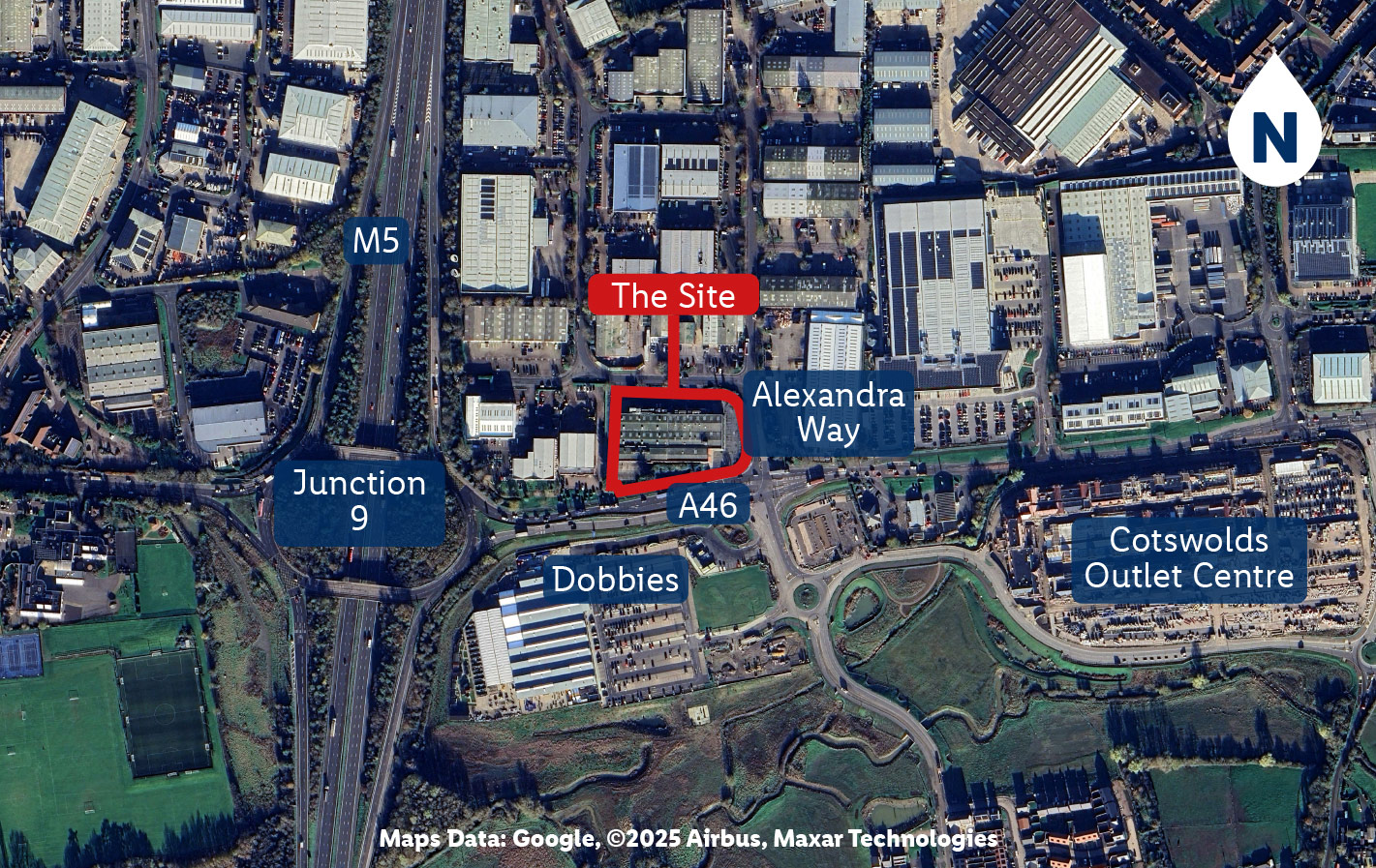 aerial view of the site wider context